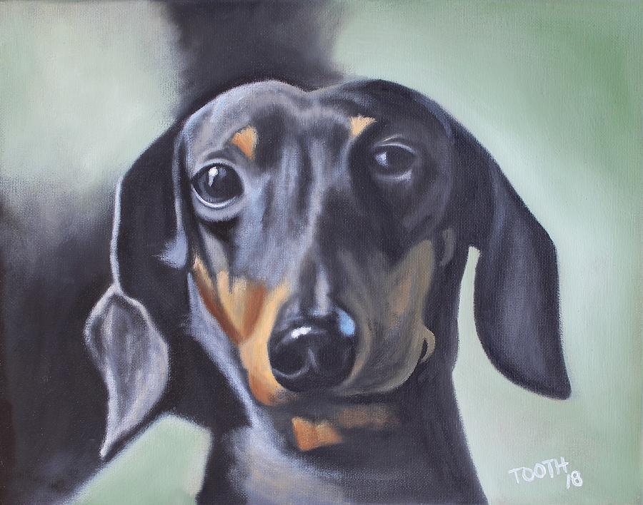 Daschund Doggy Painting by Wendi Tooth - Fine Art America