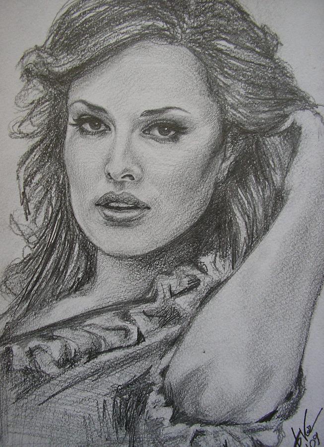 Dasha Astafieva - 55th playmate Drawing by Victoriya Kot