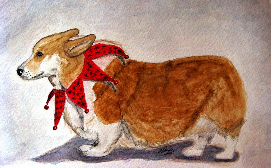 Dog Painting - Dashing Through The Snow Surely You Jest by Angela Davies