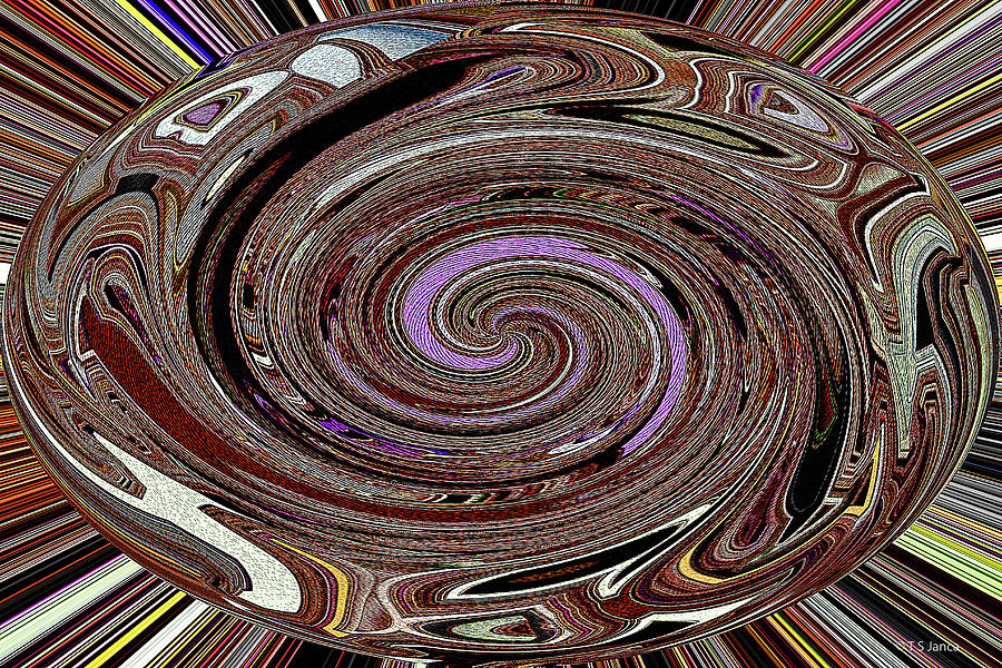 Date Palm Tree Sunset Twirl Abstract #14 Digital Art by Tom Janca