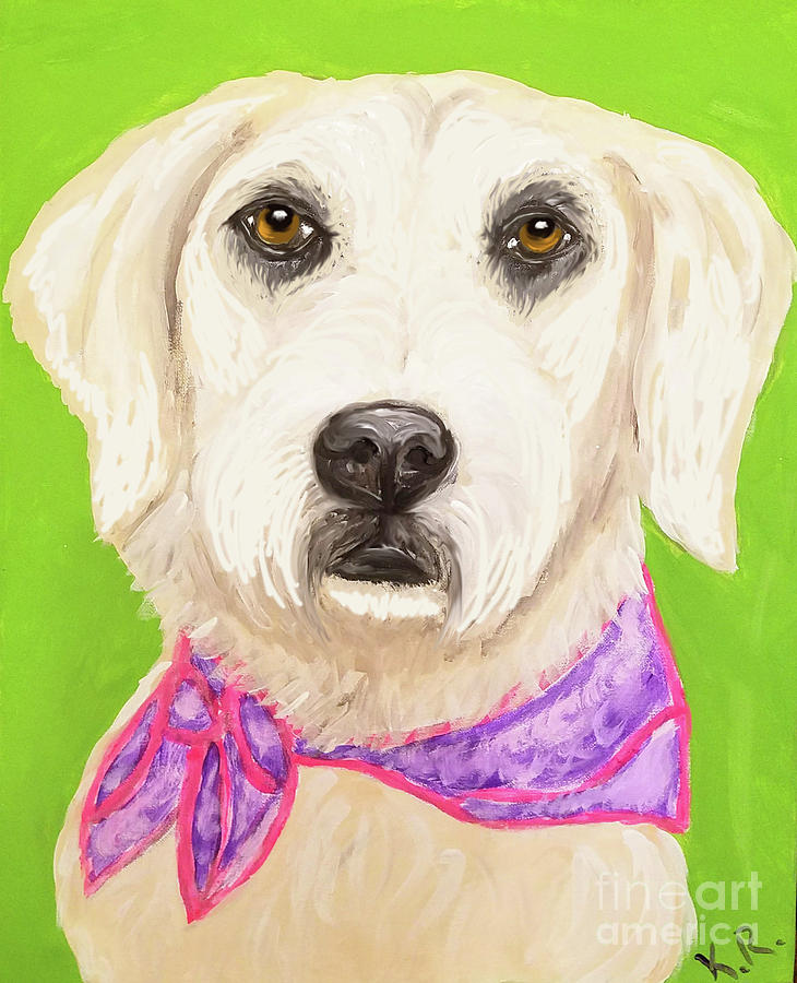 Dog Painting - Date With Paint Feb 19 Sally by Ania M Milo