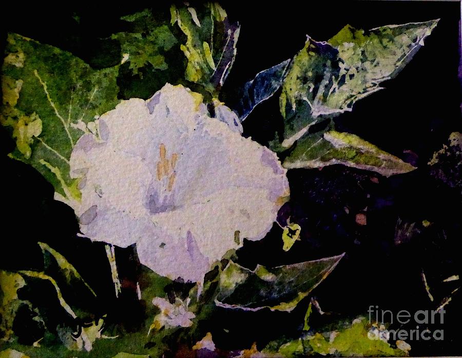 Datura bloom - mini Painting by Ralph Kingery