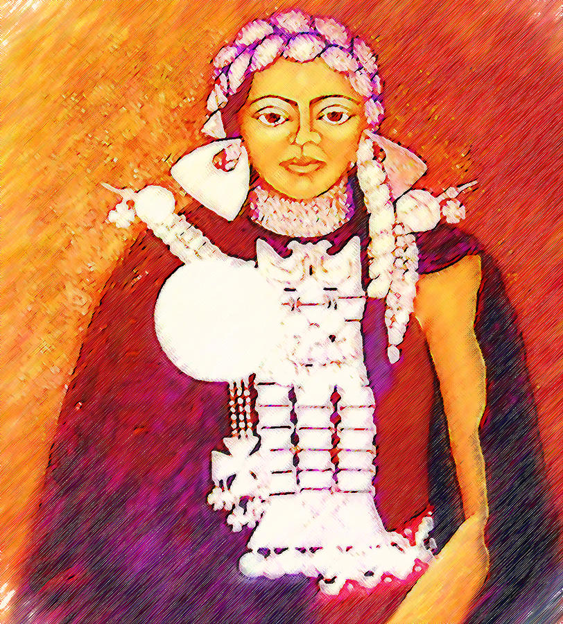 Portrait Painting - Daughter of the bright sun - Kushe by Madalena Lobao-Tello