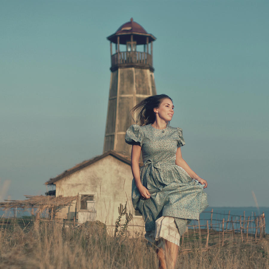 Portrait Photograph - Daughter of the lighthouse keeper by Denis Kovalenko