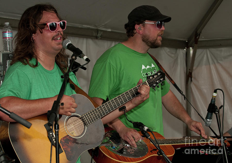 Dave Bruzza and Anders Beck with Greensky Bluegrass at Bonnaroo Music Festival Photograph by David Oppenheimer