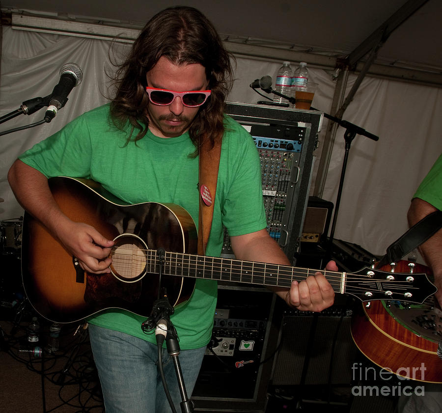 Dave Bruzza with Greensky Bluegrass at Bonnaroo Music Festival Photograph by David Oppenheimer
