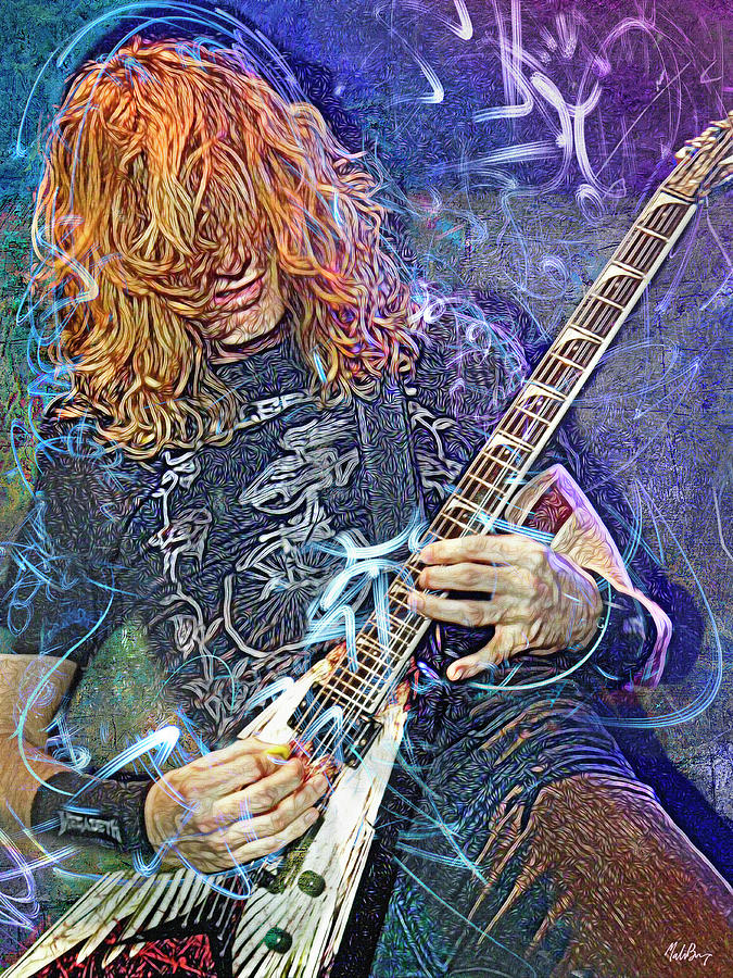 Dave Mustaine, Megadeth Mixed Media by Mal Bray
