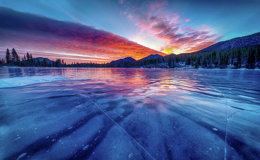 Dave Soldano Sprague Lake Frozen Sunrise Photograph by David Soldano
