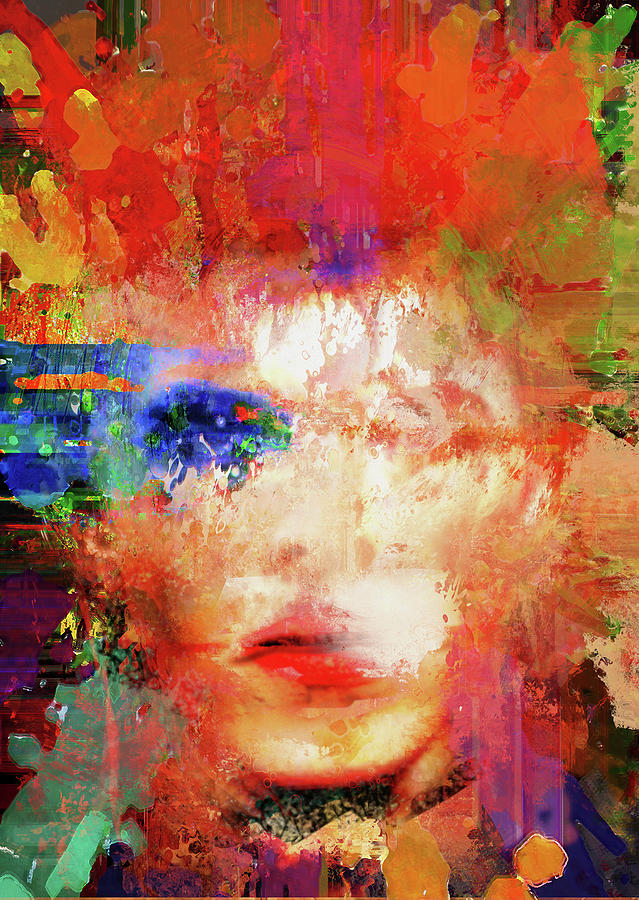 David - Abstract Expressionist David Bowie Portrait Digital Art by Big Fat Arts
