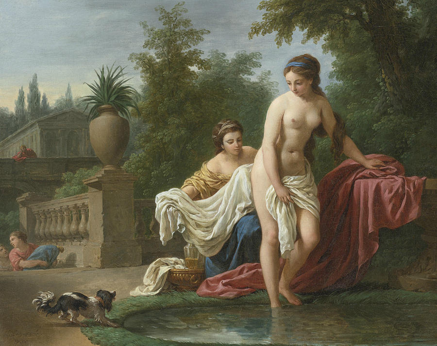 David and Bathsheba Painting by Louis-Jean-Francois Lagrenee