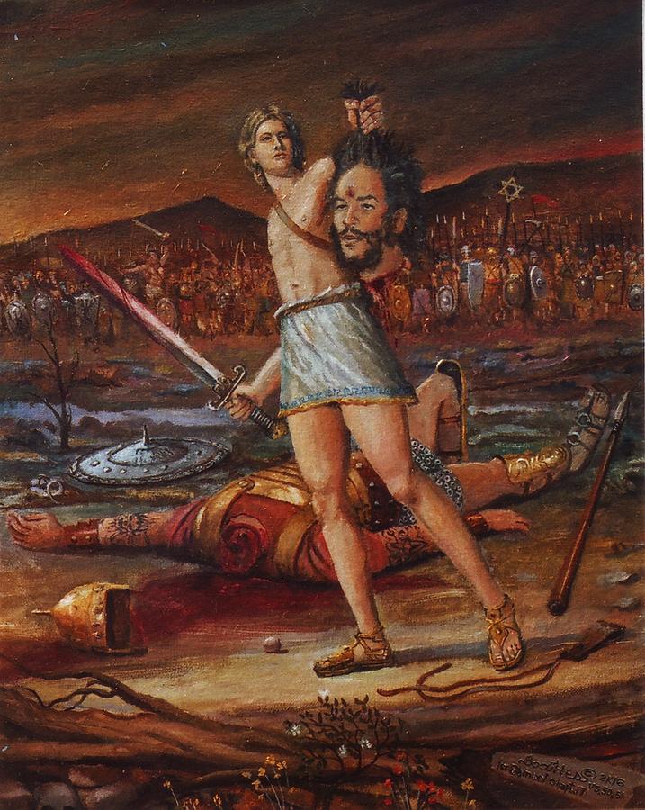 David and Goliath Painting by Henry Godines