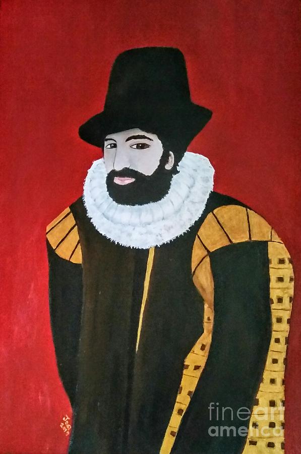 David as Sir Francis Drake Painting by Valerie Josi