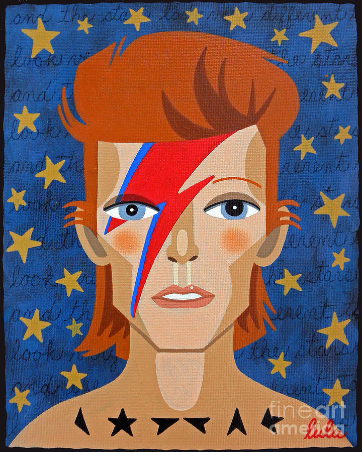 David Bowie Aladdin Sane Painting by Andree Chevrier - Fine Art America