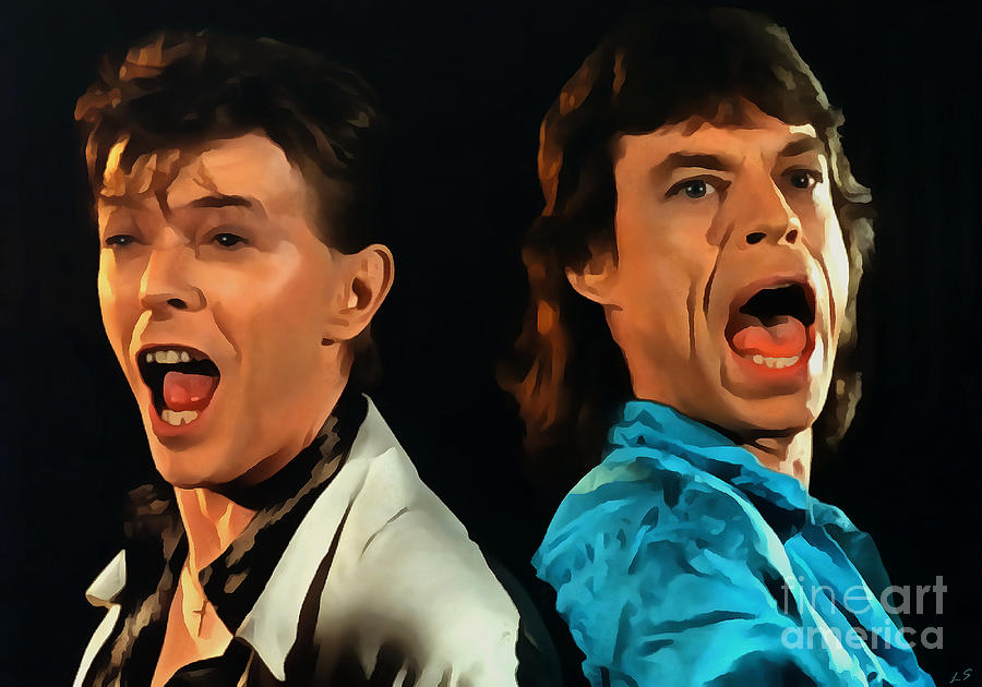 David Bowie and Mick Jagger Painting by Sergey Lukashin - Fine Art America