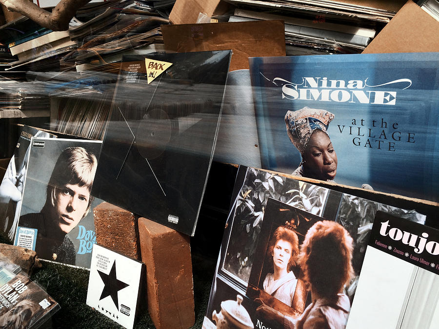 Nina Simone Photograph - David Bowie and Nina Simone - Greenwich Village Record Store by Madeline Ellis