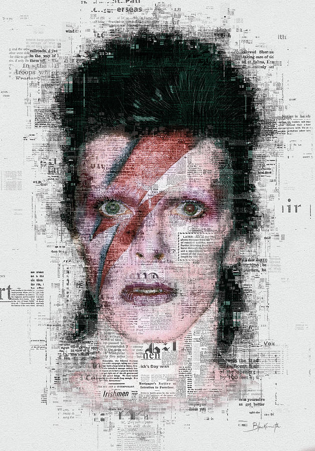 David Bowie, Newspaper Style Digital Art
