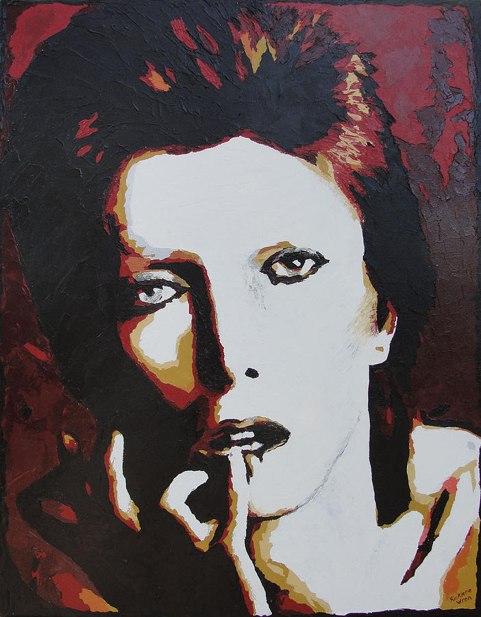 David Bowie Painting - David Bowie by Ricklene Wren David Bowie Painting - David Bowie by Ricklene Wren