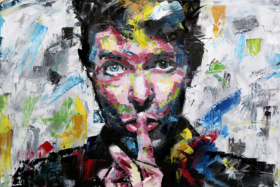 David Bowie Painting - David Bowie Shh by Richard Day