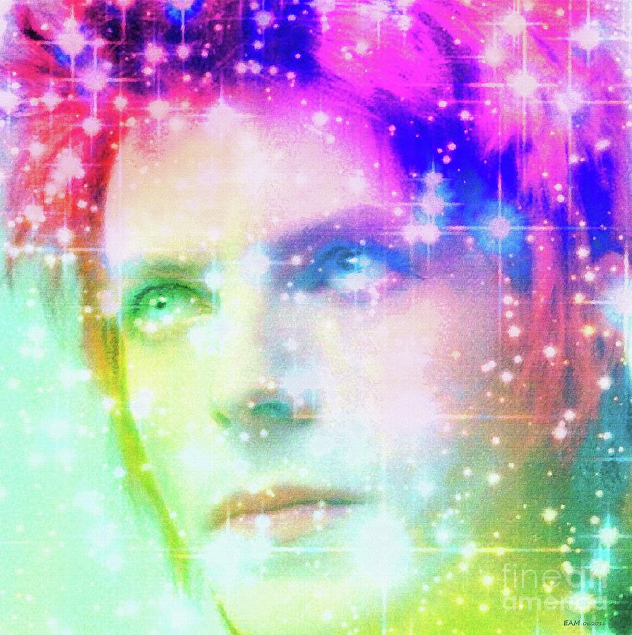 David Bowie / Starman Digital Art by Elizabeth McTaggart
