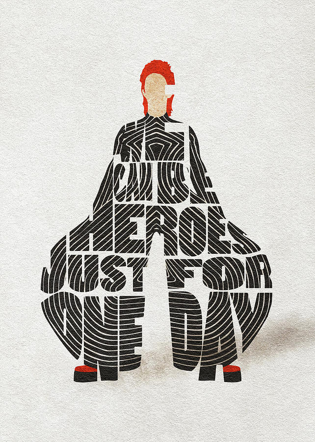 David Bowie Digital Art - David Bowie Typography Art by Inspirowl Design