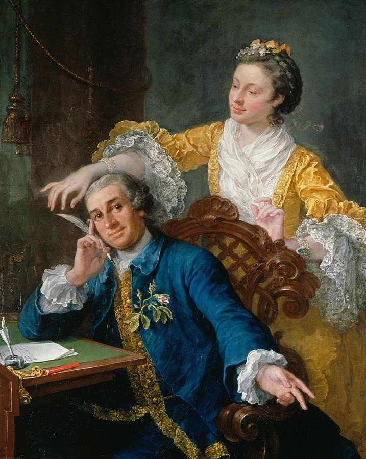 David Garrick with his wife Eva-Maria Veigel Painting by William Hogarth