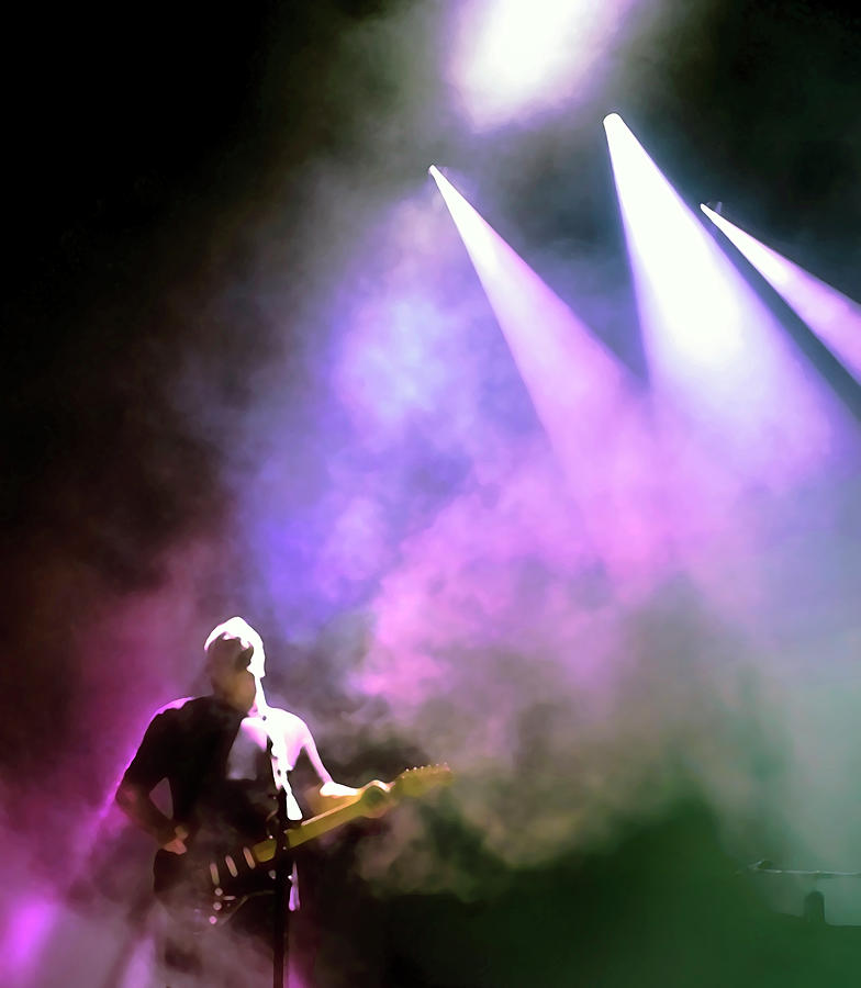 David Gilmour Live Mixed Media by Mal Bray