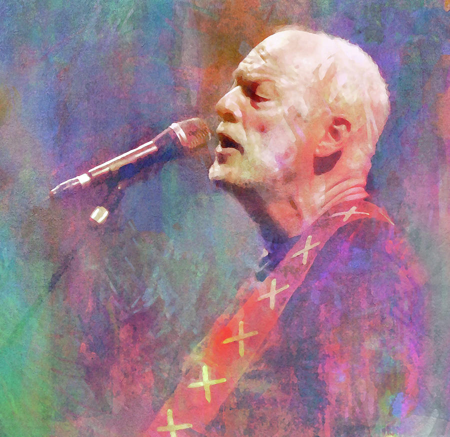 David Gilmour Pink Floyd Guitarist Mixed Media by Mal Bray