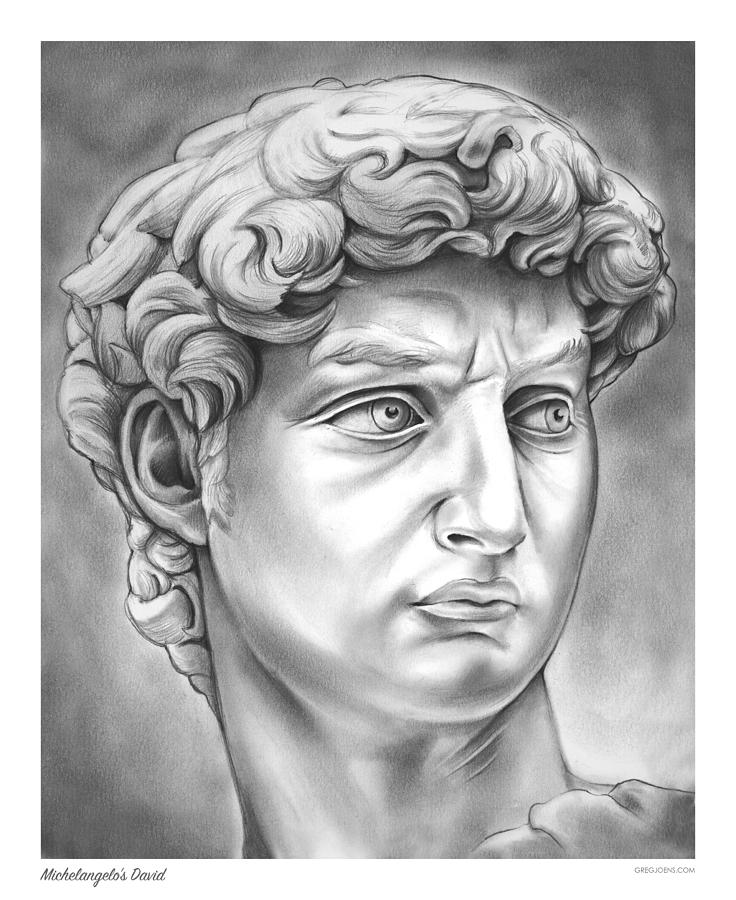 Sketch of the famous sculpture by Michelangelo David Man portrait with  curly hair and a forwardlooking gaze Italian Renaissance Vintage brown  and beige card handdrawn vector Old design Stock Vector  Adobe