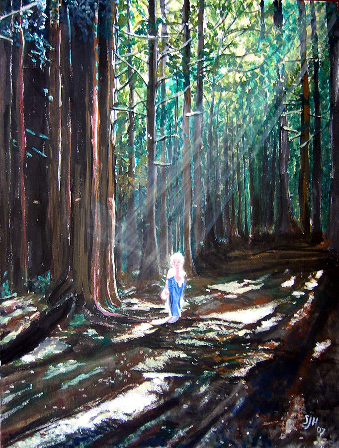 David in the Forest Painting by Sarah Hornsby