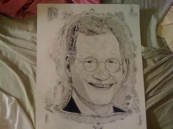 Portrait Drawing - David Letterman by Demetrius Washington