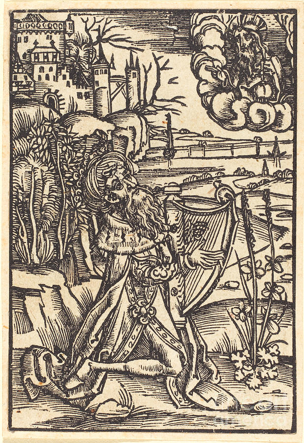 David Playing The Harp Drawing by German 15th Century - Fine Art America