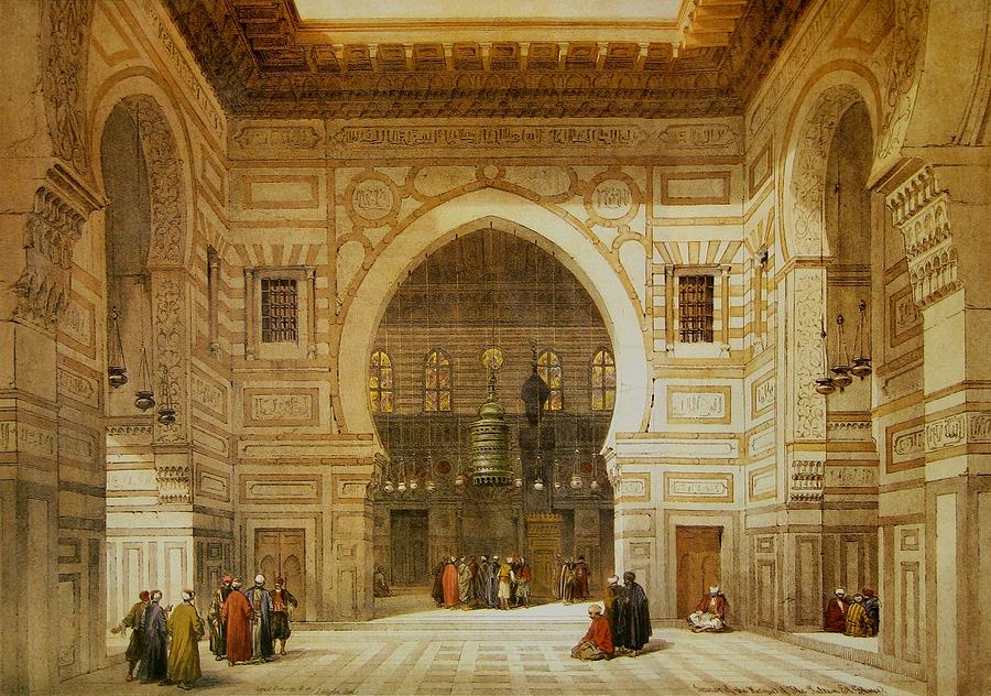 David Roberts Interior Of The Mosque Of The Sultan El Ghoree Painting by David Roberts 