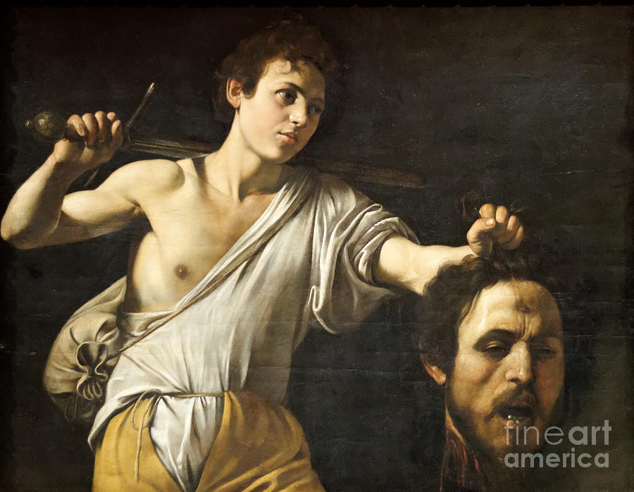 David With The Head Of Goliath Painting