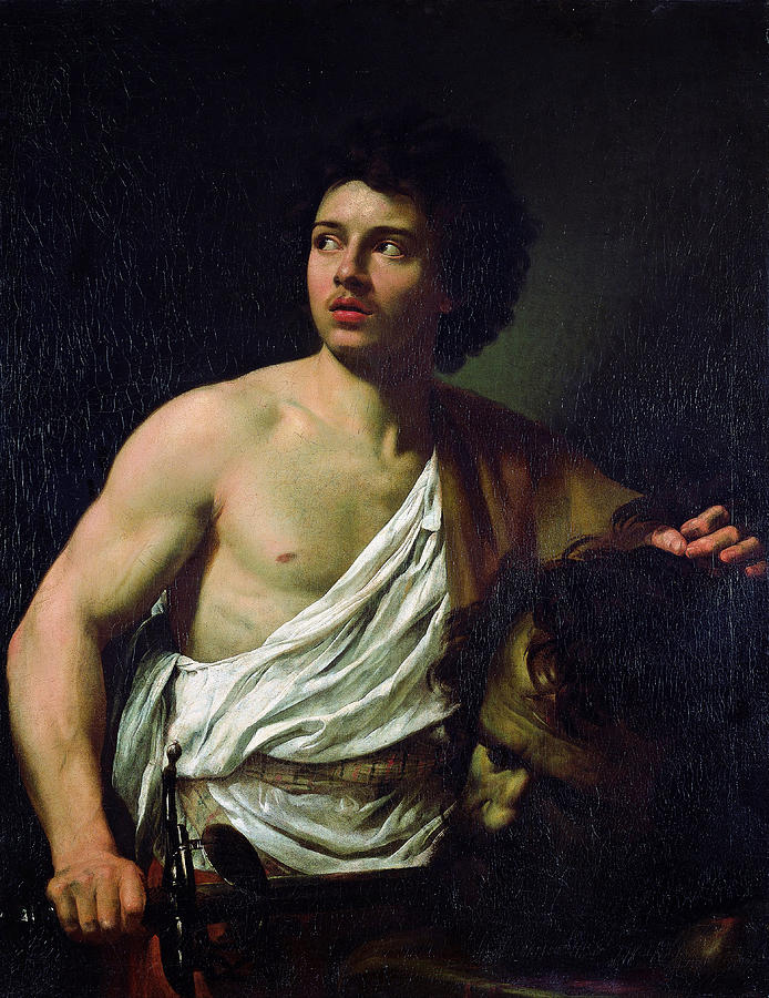 David with the Head of Goliath Painting by Simon Vouet