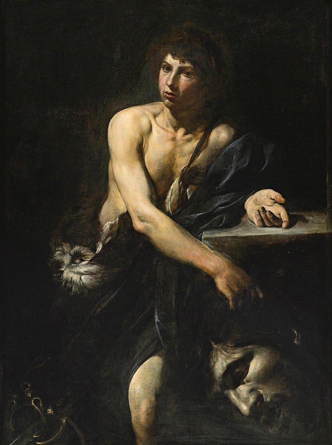 David With The Head Of Goliath Painting By Valentin De Boulogne