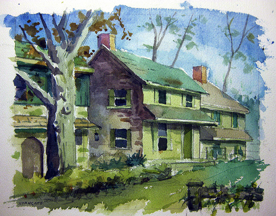 Architecture Painting - Davis House by Michael Stancato