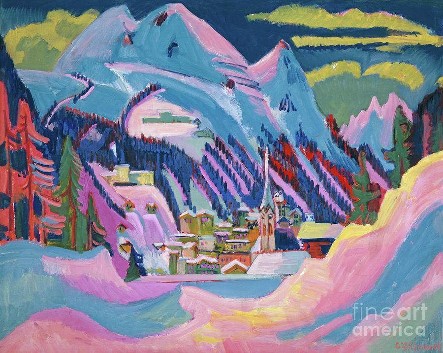 Davos in Winter Painting by Ernst Ludwig Kirchner