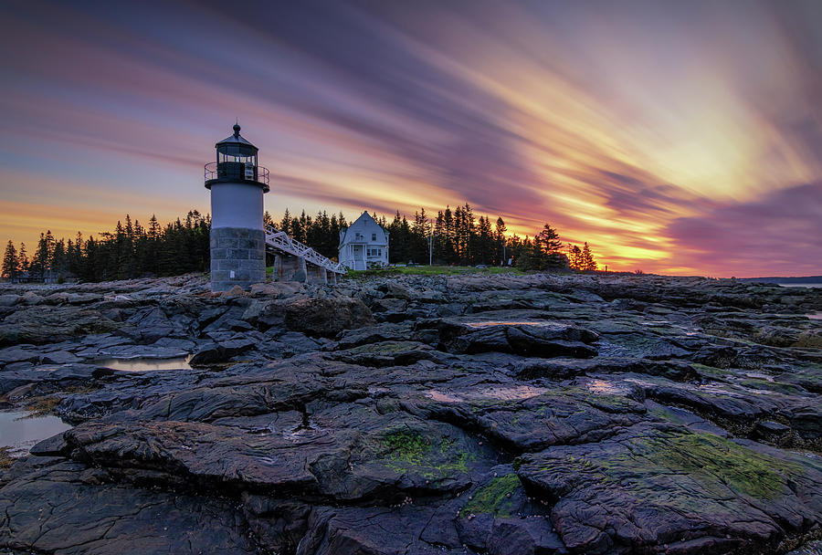 Dawn Breaking at Marshall Point Lighthouse Photograph by Kristen Wilkinson