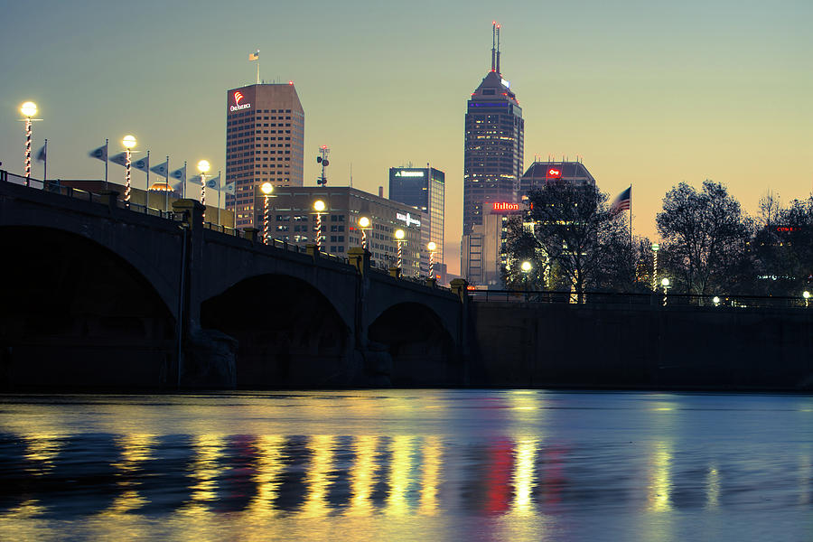 Dawn Along the White River - Indianapolis Skyline Photograph by Gregory ...