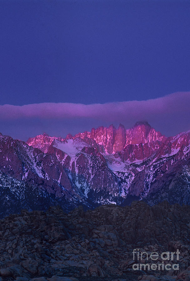 Dawn Alpenglow Mount Whitney Eastern Sierras Alabama Hills California  Photograph by Dave Welling