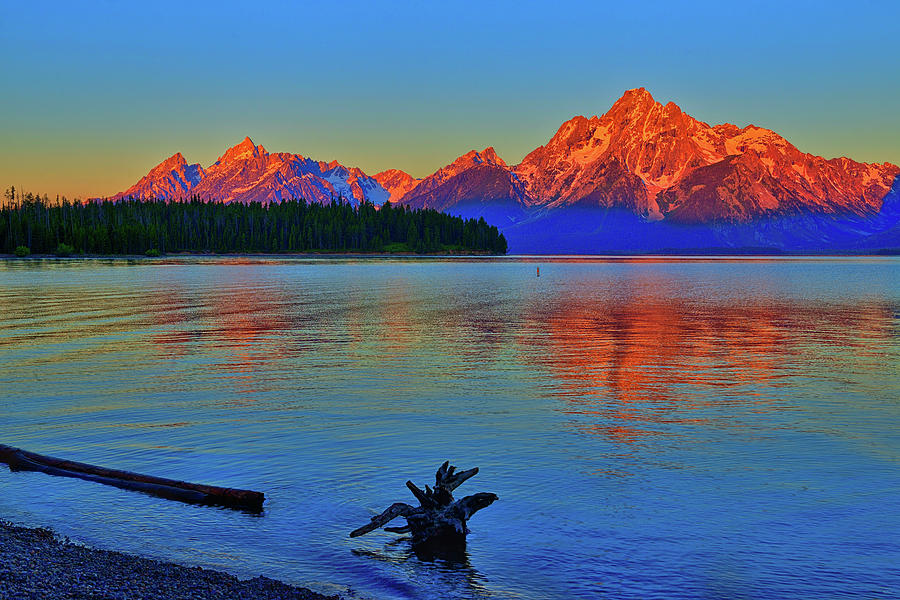 Dawn at Colter Bay Photograph by Greg Norrell