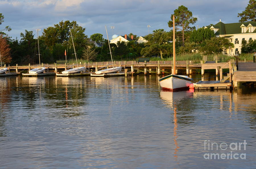 Dawn at Manteo Waterfront - Sailboats Photograph by Jason Freedman