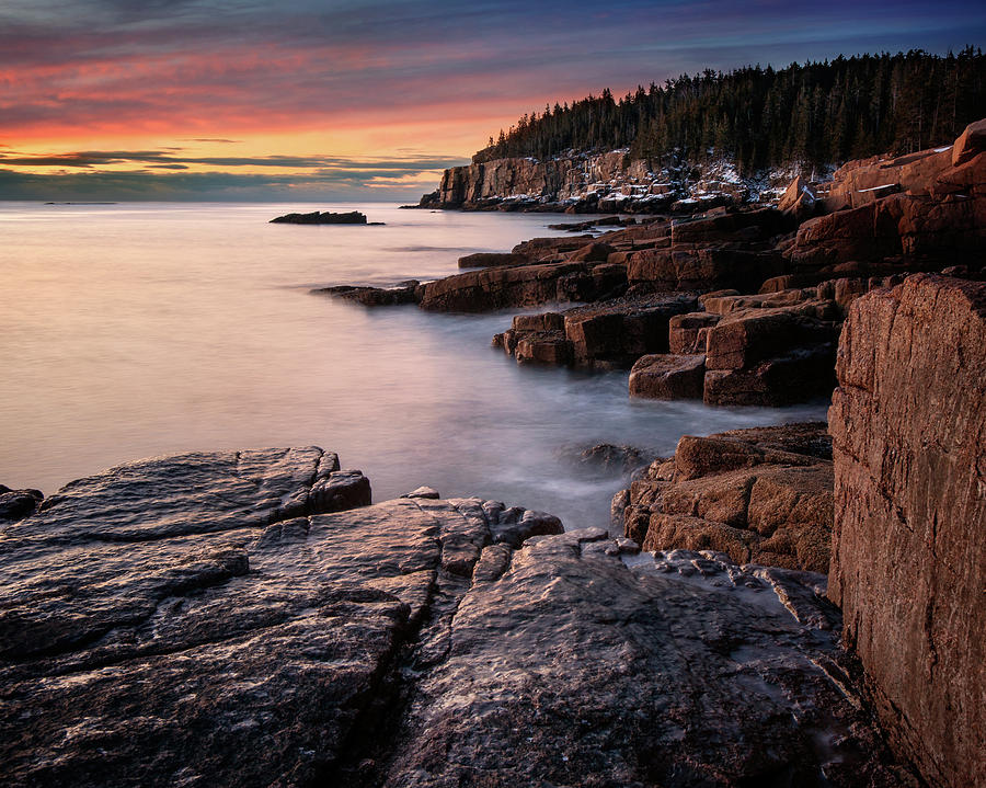 Dawn at Otter Cliffs Photograph by Darylann Leonard Photography