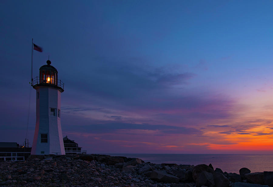 Dawn At Scituate Light by John Forde Dawn At Scituate Light by John Forde
