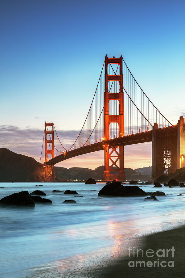 Dawn at the Golden gate bridge, San Francisco Photograph by Matteo Colombo
