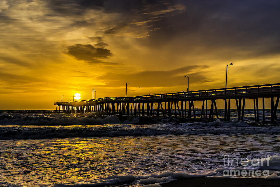 Beach Photograph - Dawn at the Virginia Pier by Nick Zelinsky Jr