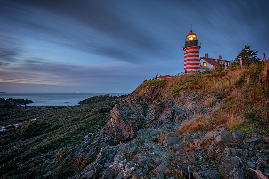 Lighthouse Photograph - Dawn at West Quoddy Head by Rick Berk