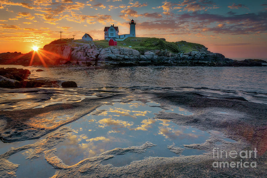 Dawn Breaking At Nubble Photograph