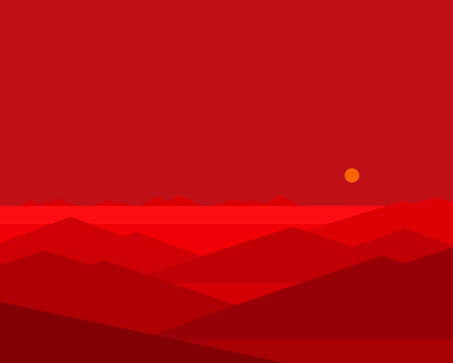 Dawn Breaks in Red Digital Art by Val Arie