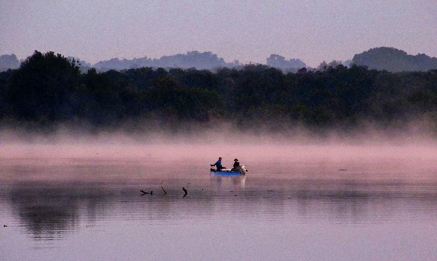 Dawn Fishing on Lake Manatee 08333 Photograph by Richard Porter - Fine